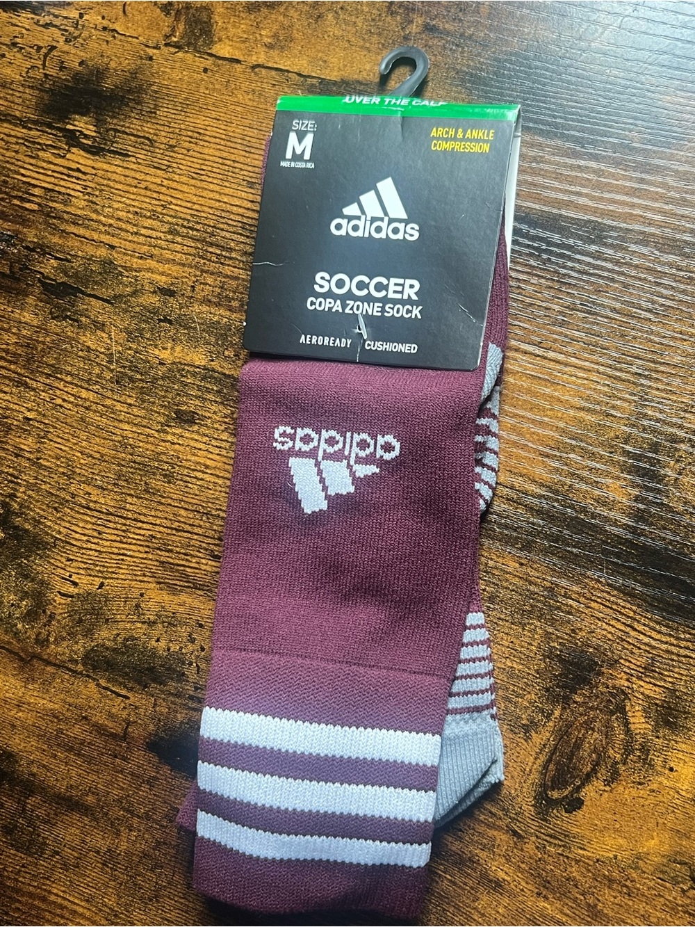 adidas Men's Soccer Copa Zone Socks - Maroon & Gray